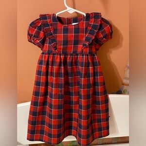 Sweet Dress by Edgehill.  Sz 24 mo.  Navy and Red Plaid.